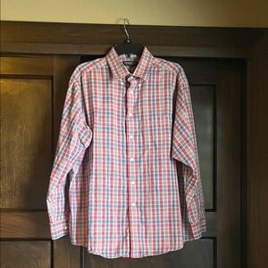 Roundtree & Yorke Red and Blue Checkered Shirt